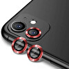 Zore Apple iPhone 12 Cl-12 Premium Safir Parmak İzi Bırakmayan Anti-Reflective Kamera Lens Koruyucu Kırmızı