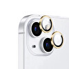 Zore Apple iPhone 14 Cl-12 Premium Safir Parmak İzi Bırakmayan Anti-Reflective Kamera Lens Koruyucu Gold