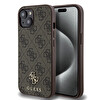 Guess Orjinal Lisanslı Apple iPhone 14 Kılıf M-Safe Şarj Özellikli Small 4G Classic Kapak Kahverengi