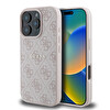 Guess iPhone 16 Pro MagSafe Uyumlu 4G Desenli Yazı Logolu Pembe Kılıf