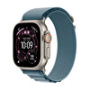 Apple Watch Ultra 3 GPS + Cellular 49mm Natürel Titanyum Kasa ve Açık Mavi Alpine Loop - Küçük