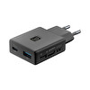 Cellularline 45W Siyah İnce Çift Portlu Duvar Şarj Cihazı