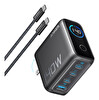 Anker 140W 4 Port PD 3.1 USB-C Kablolu Koyu Gri Şarj Cihazı W2697