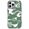 Youngkit Kamuflaj Serisi Cl017 iPhone 13 Pro Sert Silikon Yeşil Kılıf 
