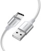 Ugreen USB-C TO USB-A 3A QC 3 Metre Gümüş Beyazı Örgülü Hızlı Şarj Kablosu 
