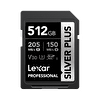 Lexar 512GB Professional Silver Plus Sdxc UHS-I Cards UP TO 205MB/S Read 150MB/S Write C10 V30 U3