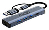Inca IUTP-5T USB/Type-C Hub 3x USB 3.0 + Type-C + Ethernet RJ45 Alüminyum Kasa Çoklayıcı