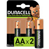 Duracell AA 1300 mAh-2K Şarj Edilebilir Pil