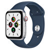Apple Watch SE GPS + CELLULAR 44MM Gümüş Alüminyum Kasa Abis Mavisi Spor Kordon