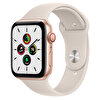 Apple Watch SE Gps + Cellular 44MM Altın Alüminyum Kasa Yıldız Işığı Spor Kordon MKT13TU/A