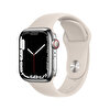Apple Watch Series 7 Gps  Cellular 41mm Silver Stainless Steel Case Wıth Starlight Sport Band Regular