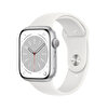 Apple Watch Series 8 GPS 45MM Gümüş Alüminyum Kasa ve Beyaz Spor Kordon