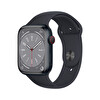 Apple Watch Series 8 GPS + Cellular 45MM Midnight Aluminium Case with Midnight Spor Kordon