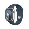 Apple Watch Series 9 Gps 41mm Gümüş Alüminyum Kasa Ve Storm Mavi Sport Band M/L