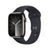 Apple Watch Series 9 GPS + Cellular 45 mm Graphite Paslanmaz Çelik Kasa Gece Yarısı Sport Band S/M