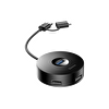 Baseus CAHUB-G01 Round Box Hub Adaptör Siyah