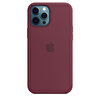 Apple iPhone 12 Pro Max MagSafe Özellikli Kırmızı Erik Silikon Kılıf MHLA3ZM/A