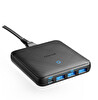 Anker PowerPort Atom III A2045 65w 4Port Slim Hızlı Şarj Cihazı Siyah