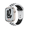 Apple Watch Nike Series 7 GPS  45MM Yıldız Işığı Alüminyum Kasa Saf Platin/Siyah Nike Spor Kordon