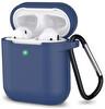 Preo Airpods Seri 1/2 Uyumlu Taşıma/Koruma Kılıfı Mavi