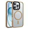 Zore Flet Magsafe iPhone 16 Pro Max Bej Gold Sert Kapak