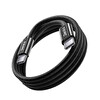 D46 Type-C to Type-C 1M Siyah Hızlı Şarj Kablosu 