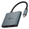 TP-Link UH3020C, 4K 60Hz HDMI, 100W Hızlı Şarj, 1x Type-A, 3'ü Bir Arada USB-C Hub (OUTLET)