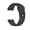 Gpack Samsung Galaxy Watch 3 45 MM Delikli Çift Renk Silikon Siyah Kordon