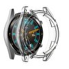 Gpack Huawei Watch GT 2 46 MM Önü Kapalı Silikon Şeffaf Kordon