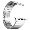 Gpack Apple Watch 7 45 MM Metal Yandan Çıtçıtlı Parçalı Tasarım KRD 35 Gümüş Kordon