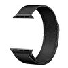 Gpack Apple Watch SE 40 MM Hasır Metal Örgülü Ayarlanabilir Siyah Kordon
