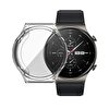 Gpack Huawei Watch GT 2 Pro Önü Kapalı Şeffaf Silikon Renksiz Kordon