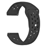 Gpack Huawei Watch 3 Pro Classic Delikli Çift Renk Silikon Siyah Kordon