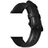Gpack Apple Watch 1 2 3 4 5 6 Series 38 MM Deri Dikişli Watchband Siyah Kordon