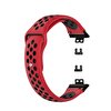 Gpack Huawei Watch Fit Elegant Delikli Çift Renk Silikon Kırmızı Kordon