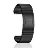 Gpack Samsung Galaxy Watch 3 45MM Metal Yandan Çıtçıtlı Parçalı Tasarım KRD 35 Siyah Kordon