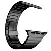 Gpack Apple Watch Series 4 5 KRD 35 42 MM Metal Yandan Çıtçıtlı Parçalı Tasarım Siyah Kordon