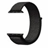 Gpack Apple Watch 6 44 MM Kumaş Cırtcırtlı Siyah Kordon