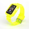 Gpack Apple Watch Series 3 4 5 6 44 MM Kalın Silikon Saatle Birleşik Sarı Kordon