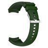 Gpack Samsung Galaxy Watch 42 MM 20 MM Silikon Kancalı Ayarlanabilir KRD 18 Koyu Yeşil Kordon