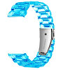 Gpack Samsung Watch Active 2 40 MM KRD 27 Transparan Renkli Mavi Kordon