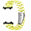 Gpack Oppo Watch 46 MM KRD 27 Transparan Renkli Sarı Kordon