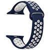 Gpack Apple Watch SE 2 2022 40 MM Delikli Çift Renk Silikon Lacivert Kordon