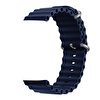 Gpack Apple Watch SE 44 MM Yeni Dizayn Silikon HS05 Lacivert Kordon