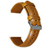 Teleplus Apple Watch 1 2 3 4 5 6 Series 44 MM Delikli Deri Dikiş Metal Tokalı Açık Kahverengi Kordon