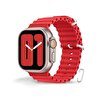 Cosmostech Apple Watch 42-44-45-49 MM 1-2-3-4-5-6-SE-7-8-Ultra Uyumlu Ocean Kırmızı Kordon ve Kayış