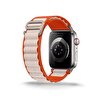 Cosmostech Apple Watch 1/2/3/4/5/6/SE/7/8/Ultra Uyumlu 42-44-45-49 MM Krem Turuncu Kordon