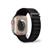 Cosmostech Apple Watch 1-2-3-4-5-6-SE-7-8-Ultra Uyumlu 42-44-45-49 MM Akıllı Saat Alpine Loop Siyah Kordon ve Kayışı