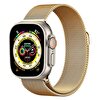 Cosmostech Apple Watch 1-2-3-4-5-6-SE-7-8-Ultra Uyumlu 42-44-45-49 MM Metal Akıllı Saat Gold Kordon ve Kayışı