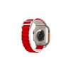 Cosmostech Apple Watch 42-44-45-49 MM 1-2-3-4-5-6-SE-7-8-Ultra Uyumlu Alpine Loop Beyaz Kırmızı Kordon ve Kayış
